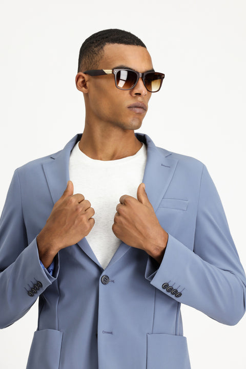 Dark Blue Techno-Line 7 Drop Super Slim Fit Extra Narrow Cut Suit