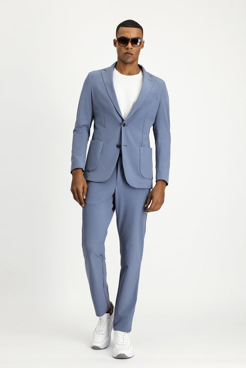 Dark Blue Techno-Line 7 Drop Super Slim Fit Extra Narrow Cut Suit