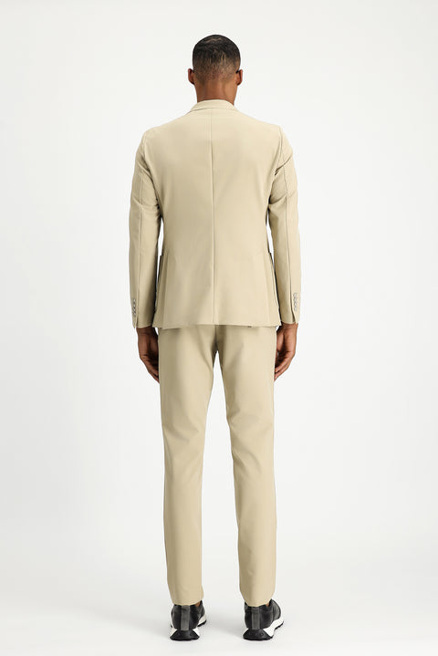 Medium Beige Techno-Line 7 Drop Super Slim Fit Extra Narrow Cut Suit