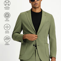 Medium Khaki Techno-Line 7 Drop Super Slim Fit Extra Narrow Cut Suit