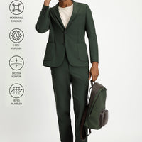 Dark Green Techno-Line 7 Drop Super Slim Fit Extra Narrow Cut Suit