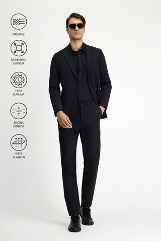  Koyu Antrasit Techno-Line 7 Drop Super Slim Fit Eksra Dar Kesim Takım Elbise
