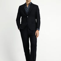 Black 6 Drop Regular Fit Standard Cut Seasonal Lycra Stretch Suit