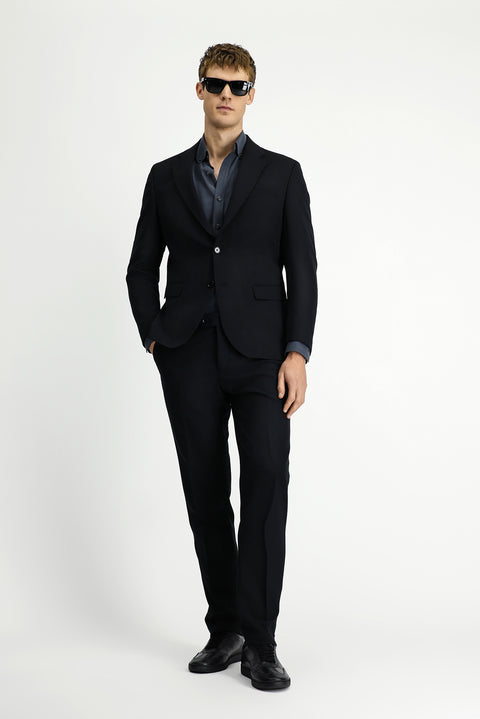 Black 6 Drop Regular Fit Standard Cut Seasonal Lycra Stretch Suit