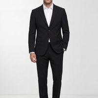 Black 4-Drop Relaxed Fit Comfortable Cut Seasonal Lycra Stretch Suit