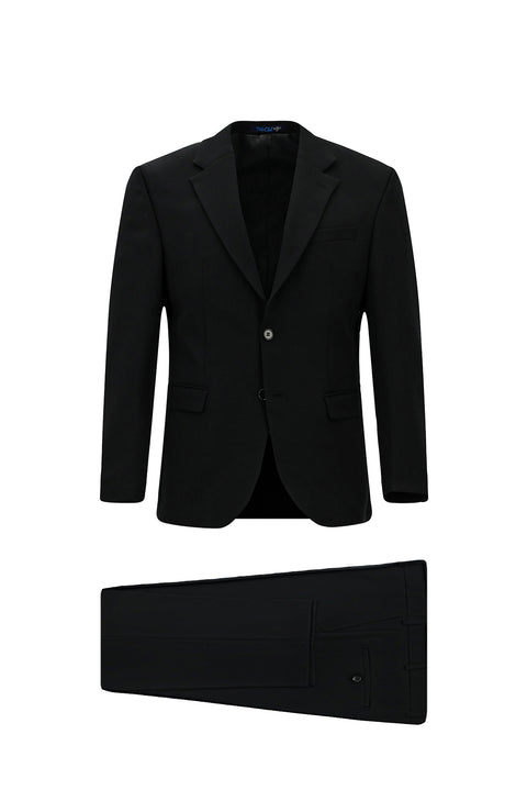Black 7 Drop Slim Fit Narrow Cut Seasonal Lycra Stretch Suit