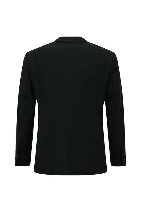 Black 6 Drop Regular Fit Standard Cut Seasonal Lycra Stretch Suit