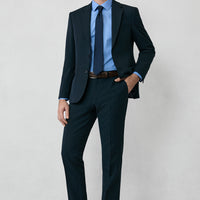 Dark Navy 7 Drop Super Slim Fit Extra Narrow Cut Seasonal Lycra Stretch Suit
