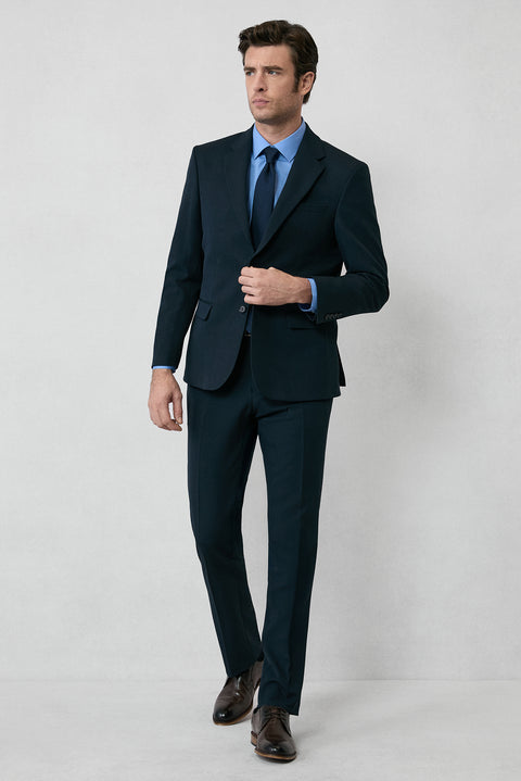 Dark Navy 6 Drop Regular Fit Standard Cut Seasonal Lycra Stretch Suit