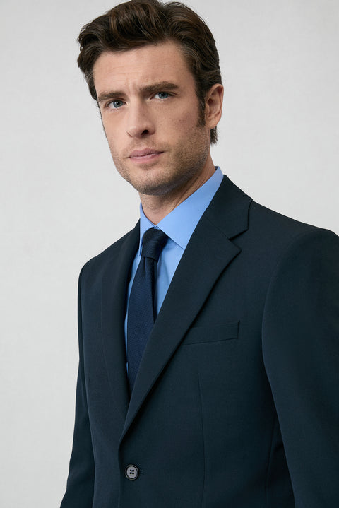 Dark Navy 7 Drop Super Slim Fit Extra Narrow Cut Seasonal Lycra Stretch Suit