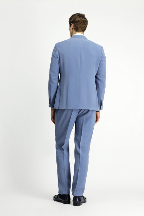 Blue 6 Drop Regular Fit Standard Cut Elastic Waist Patch Pocket Modal Blend Suit