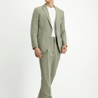 Light Khaki 6 Drop Regular Fit Standard Cut Elastic Waist Patch Pocket Modal Blend Suit