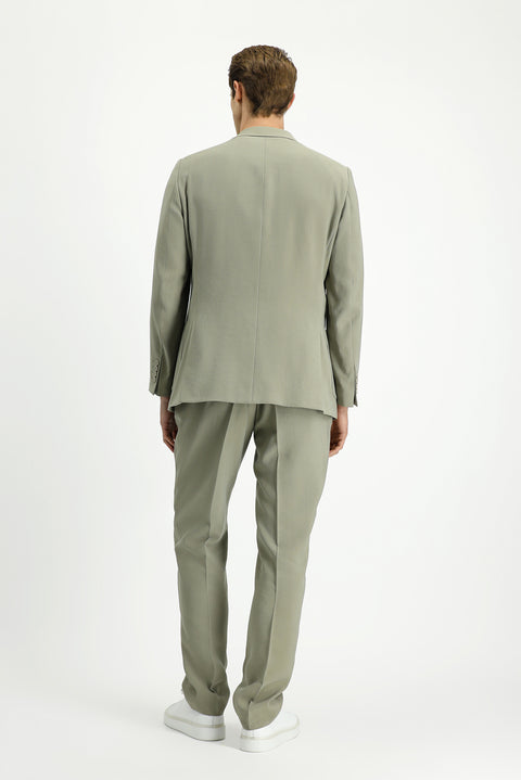 Light Khaki 6 Drop Regular Fit Standard Cut Elastic Waist Patch Pocket Modal Blend Suit