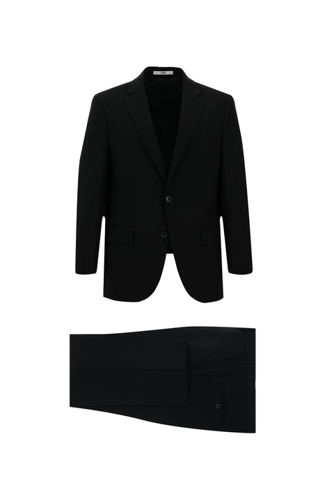 Black 7 Drop Slim Fit Narrow Cut Wool Suit