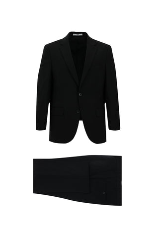  Siyah 4 Drop Relaxed Fit Rahat Kesim Yünlü Takım Elbise