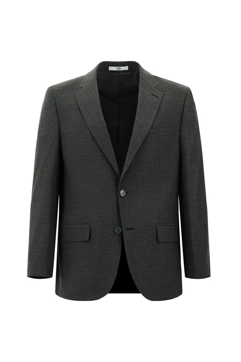 Koyu Füme 6 Drop Regular Fit Standart Kesim Yünlü Takım Elbise