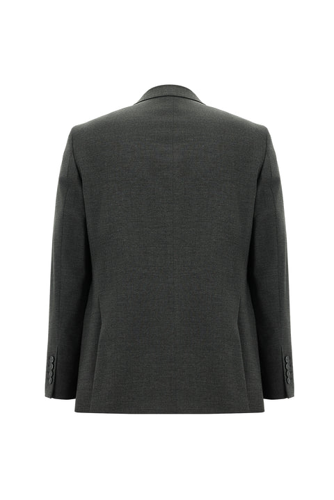 Dark Gray 4-Drop Relaxed Fit Wool Suit