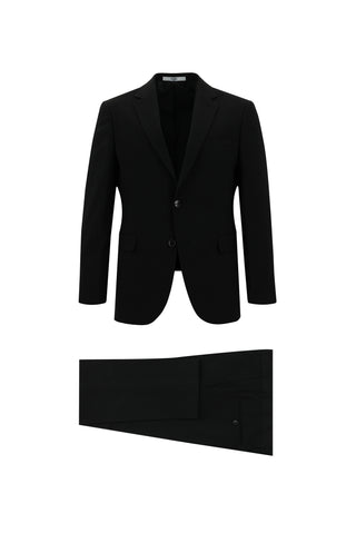  Siyah 7 Drop Slim Fit Dar Kesim Yünlü Takım Elbise