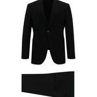 Black 4-Drop Relaxed Fit Wool Suit