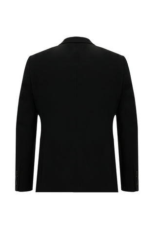  Siyah 7 Drop Slim Fit Dar Kesim Yünlü Takım Elbise