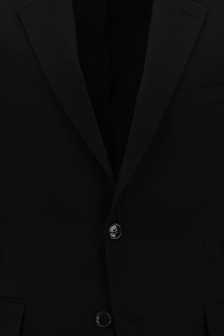  Siyah 7 Drop Slim Fit Dar Kesim Yünlü Takım Elbise