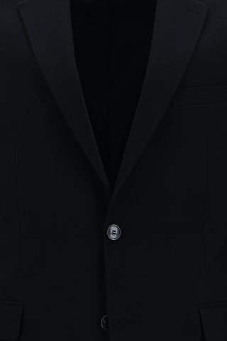  Siyah Lacivert 7 Drop Slim Fit Dar Kesim Yünlü Takım Elbise