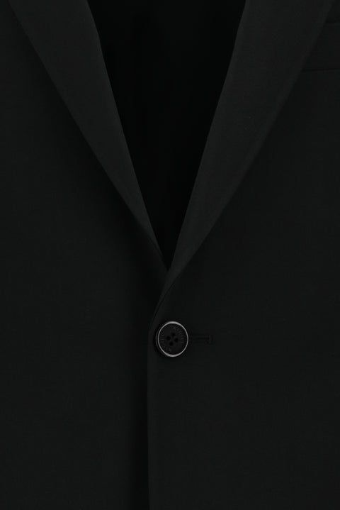 Black 6-Drop Regular Fit Standard Cut Wool Suit