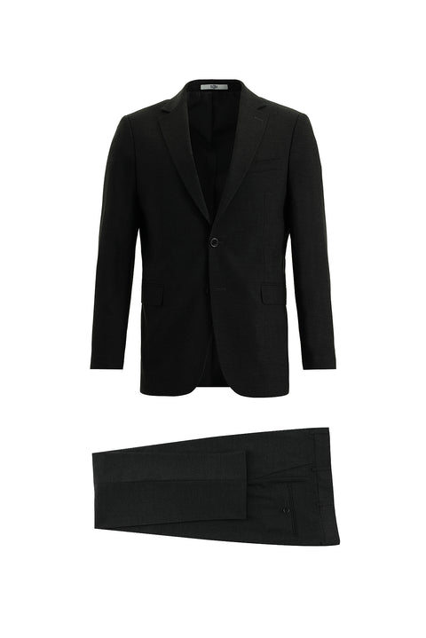 Dark Gray 6-Drop Regular Fit Standard Cut Wool Suit