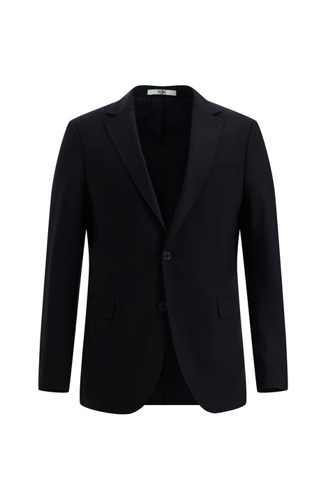 Black and Navy Blue 7 Drop Slim Fit Narrow Cut Wool Suit