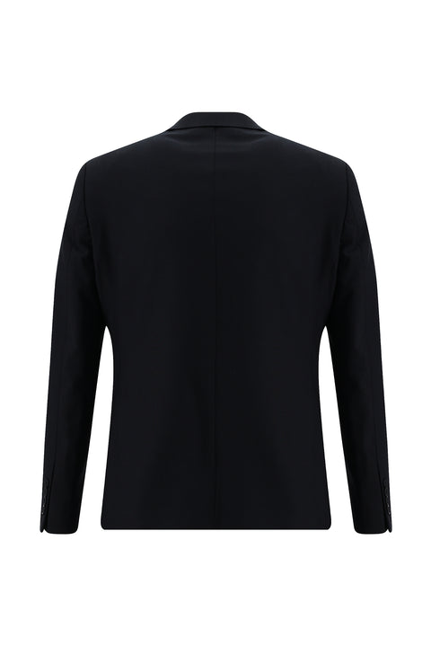 Black and Navy Blue 7 Drop Slim Fit Narrow Cut Wool Suit