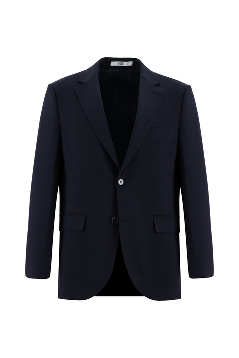 Black Navy 6 Drop Regular Fit Standard Cut Wool Suit