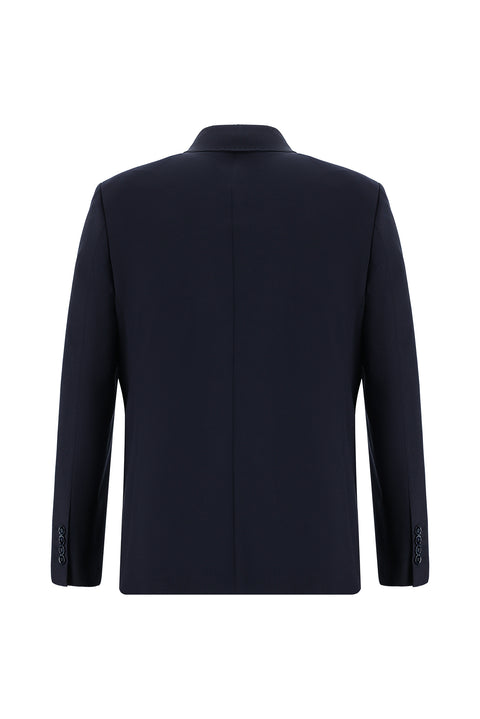 Black and Navy Blue 7 Drop Slim Fit Narrow Cut Wool Suit