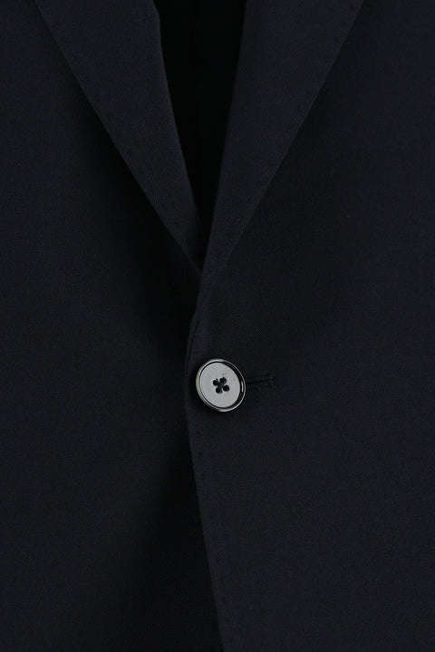 Black and Navy Blue 4-Drop Relaxed Fit Wool Suit