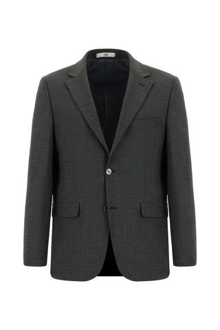  Koyu Füme 4 Drop Relaxed Fit Rahat Kesim Yünlü Takım Elbise