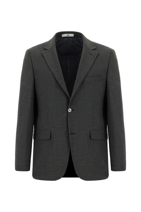 Dark Gray 4-Drop Relaxed Fit Wool Suit