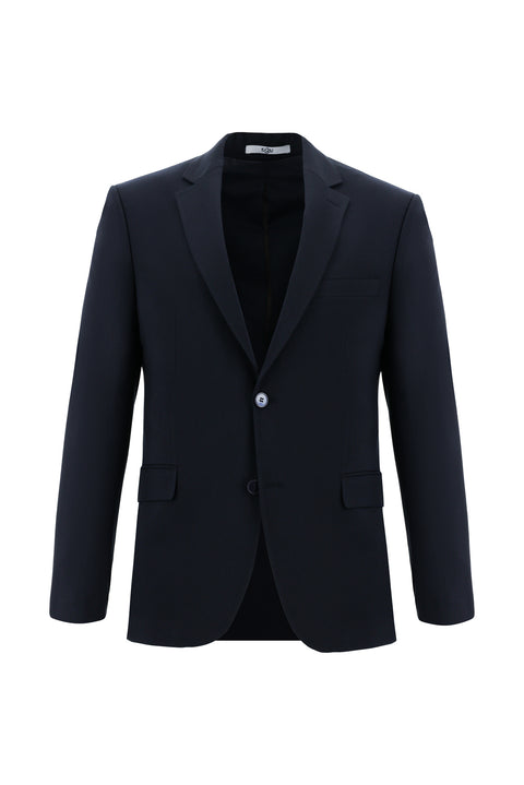 Black and Navy Blue 7 Drop Slim Fit Narrow Cut Wool Suit