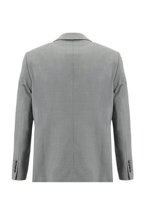 Orta Gri 4 Drop Relaxed Fit Rahat Kesim Yünlü Takım Elbise