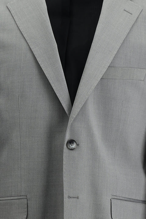 Orta Gri 4 Drop Relaxed Fit Rahat Kesim Yünlü Takım Elbise