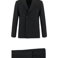 Dark Gray 6-Drop Regular Fit Standard Cut Wool Double-Breasted Suit