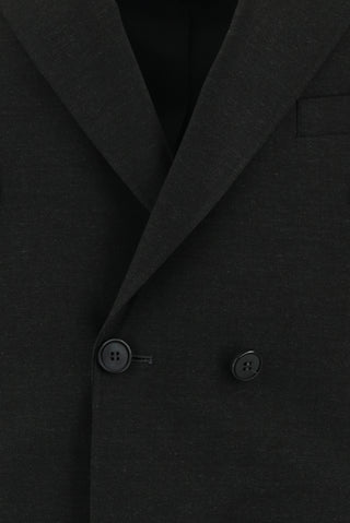  Koyu Füme 7 Drop Slim Fit Dar Kesim Yünlü Kruvaze Takım Elbise