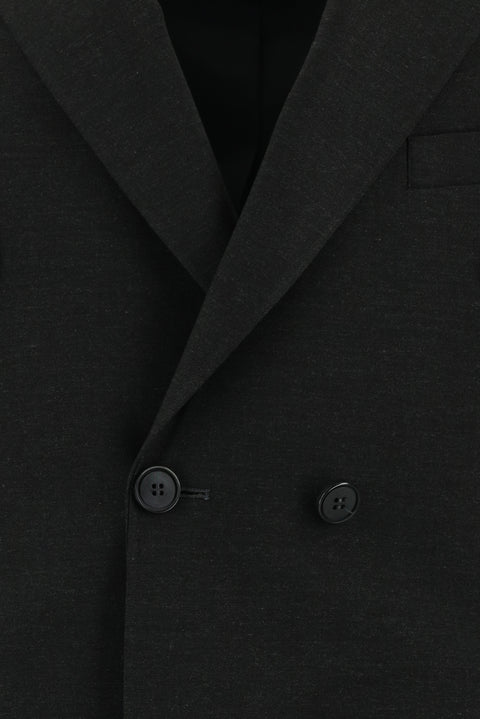 Dark Gray 7 Drop Super Slim Fit Extra Narrow Cut Wool Double-Breasted Suit
