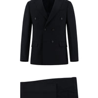 Dark Navy 7 Drop Slim Fit Narrow Cut Wool Double-Breasted Suit
