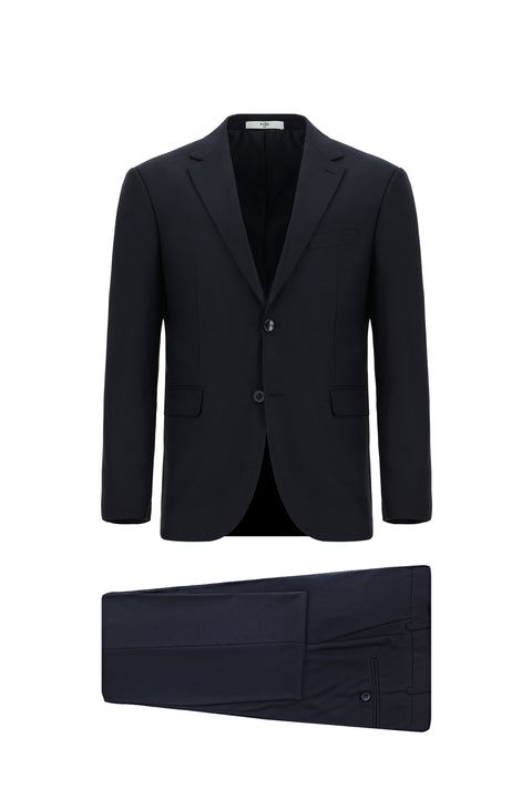 Dark Navy 7 Drop Slim Fit Narrow Cut Wool Suit