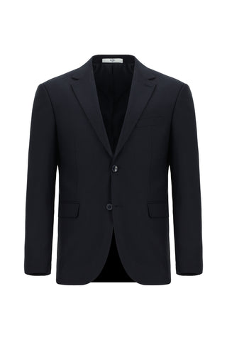  Koyu Lacivert 7 Drop Slim Fit Dar Kesim Yünlü Takım Elbise