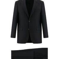 Black 4-Drop Relaxed Fit Wool Suit