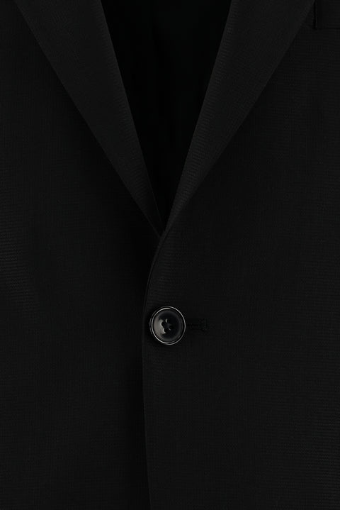 Black 4-Drop Relaxed Fit Wool Suit