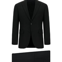 Black 6-Drop Regular Fit Standard Cut Wool Suit