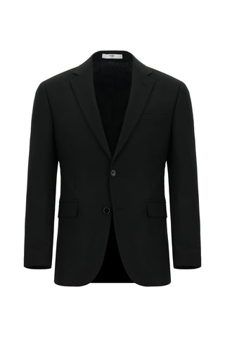  Siyah 7 Drop Slim Fit Dar Kesim Yünlü Takım Elbise