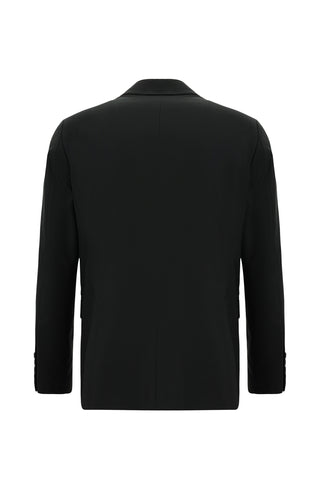  Siyah 7 Drop Slim Fit Dar Kesim Yünlü Takım Elbise