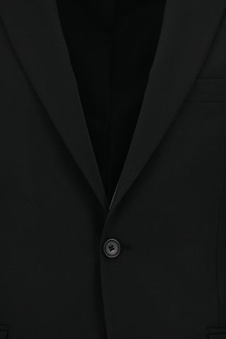  Siyah 7 Drop Slim Fit Dar Kesim Yünlü Takım Elbise
